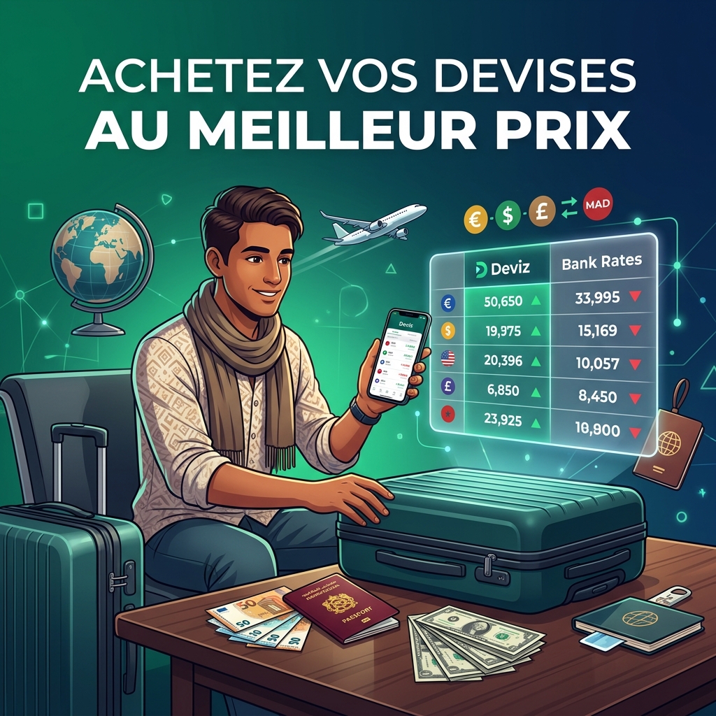 Acheter des Euros et Dollars au Maroc au meilleur taux via Deviz